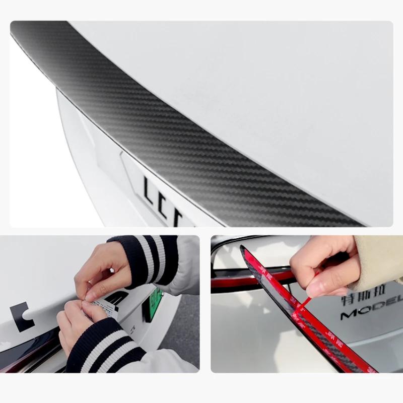 Real Carbon Fiber For Tesla Model 3/Y/3 Highland Trunk Wing Spoiler 2017-2024 Real Carbon Fibre Original Car Spoiler Accessories