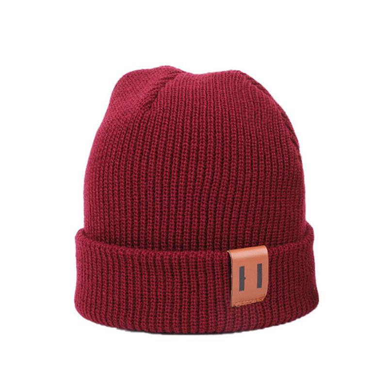 Color Plain Knitted Cap With Polyester Material For Kids And Adults Outdoors For