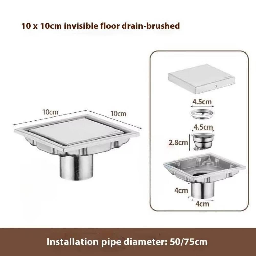 Anti-Odor Floor Drain Cover Recessed Shower Filter Invisible Drainage Covers  Bathroom Drains