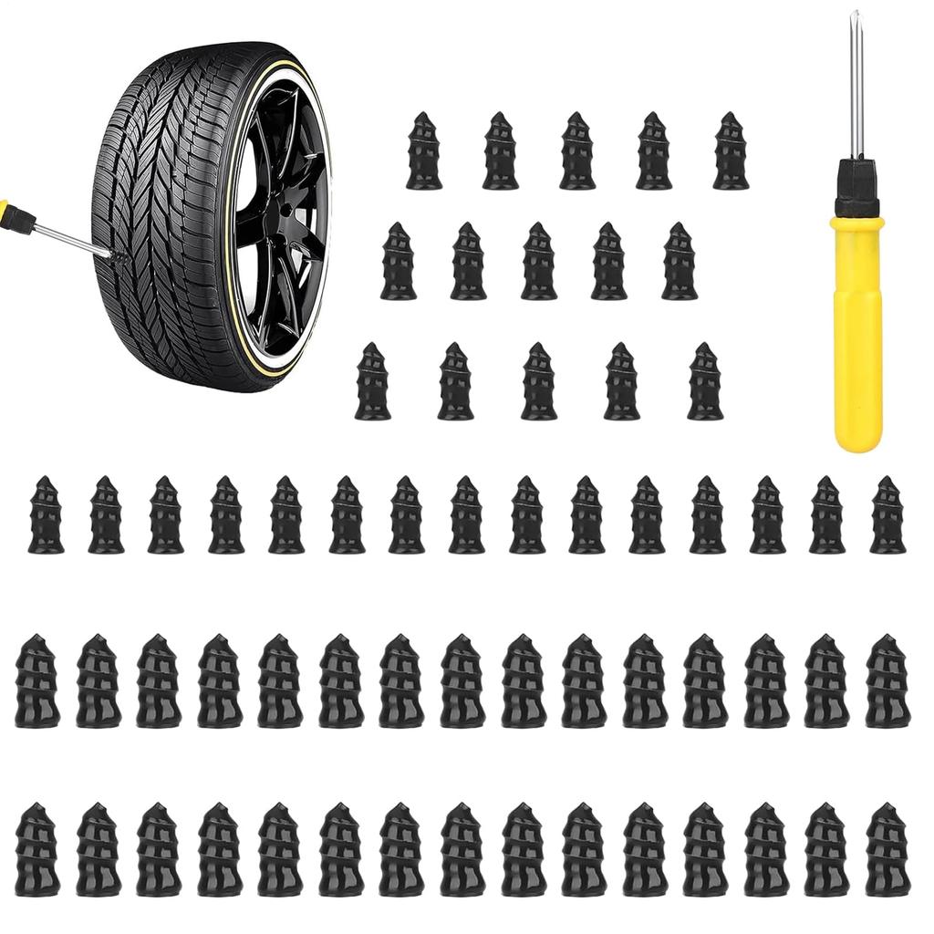 Gerinkoken Tire Repair Rubber Nails | Tire Screw Plug High Speed Tool with Screwdriver