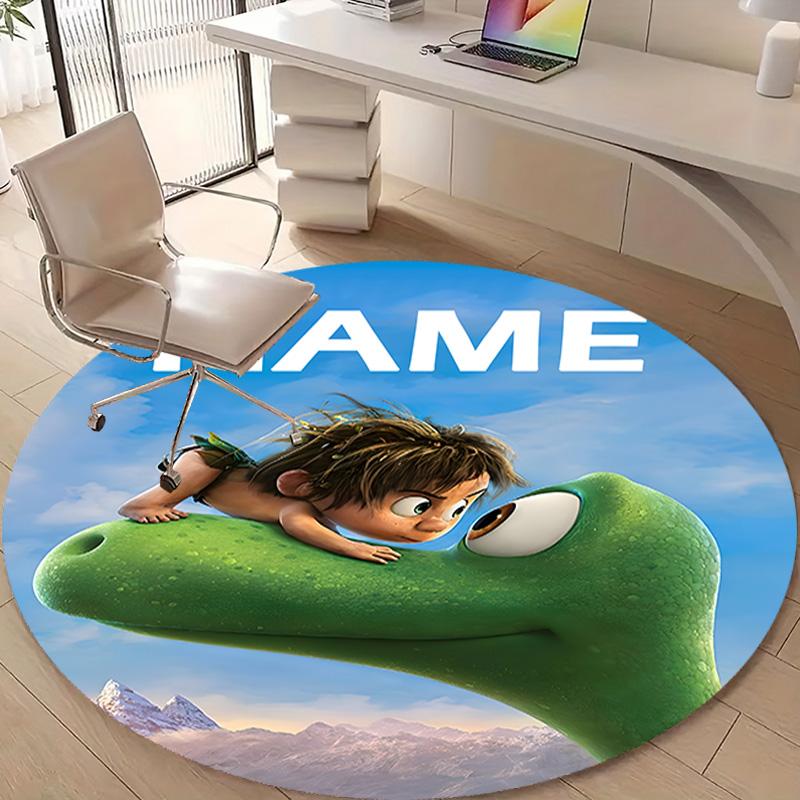 Personalized Good Dinosaur Round Chair Office Rug - Perfect for Mat, Office Chair & More - Ideal Gift for Birthdays and Holidays