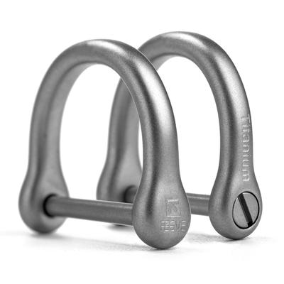 [TISUR] Brelok Tytanowy Brelok do Kluczy Samochodowych Motocyklowych D-Ring do Kluczyka Smart (Szary/L x 2)