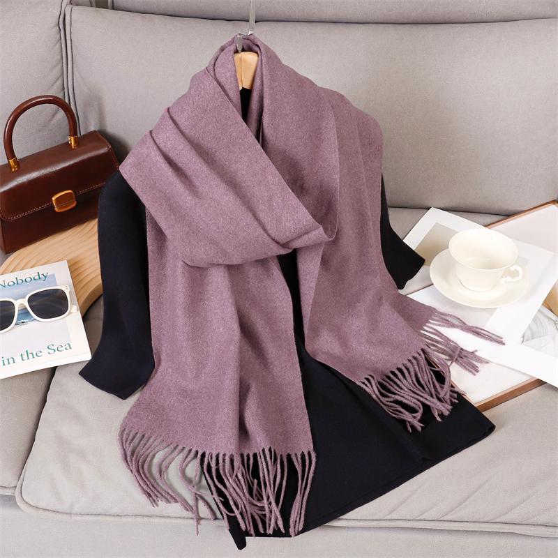 69 Colors Winter Scarf for Women Warm Cashmere Scarves Hijab Solid Lady Long Shawl Wrap Female Pashmina Bandana Poncho Stoles