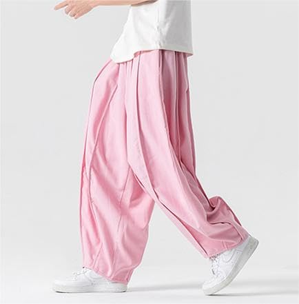 East Rain Wide-Leg Baggy Pants, Sarouel Pants, Solid Color, Lightweight, Loose Fit, Easy-Dress Pants, Plus Sizes, Men's, SEW516