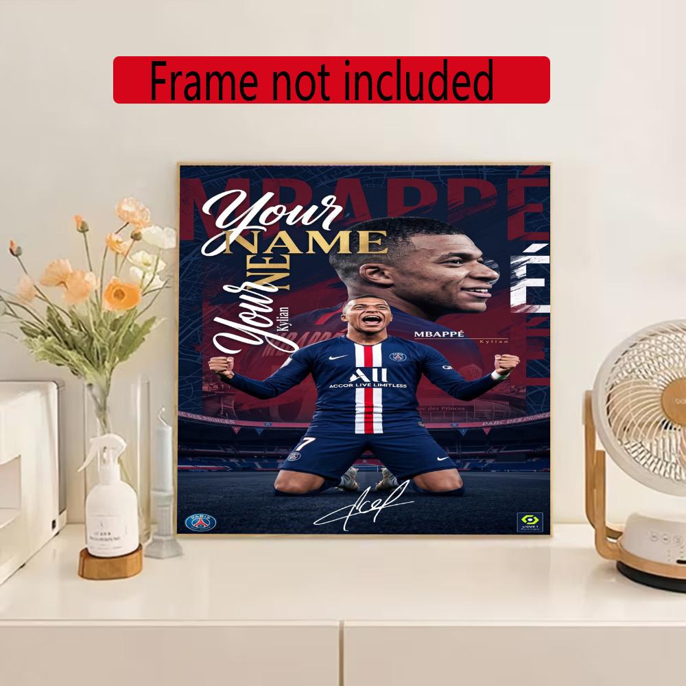 Mbappe Personalized Name Diamond Paintings Mosaic Wall Round Diamond Art Painting Kits Embroidery Crystal Accessories Frameless