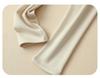 Women's Thickened Mulberry Silk Base Layer Set - 270g, Round Neck, Brushed for Warmth in Autumn