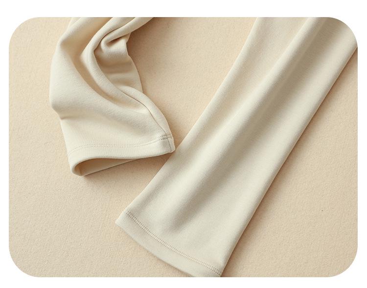 Women's Thickened Mulberry Silk Base Layer Set - 270g, Round Neck, Brushed for Warmth in Autumn
