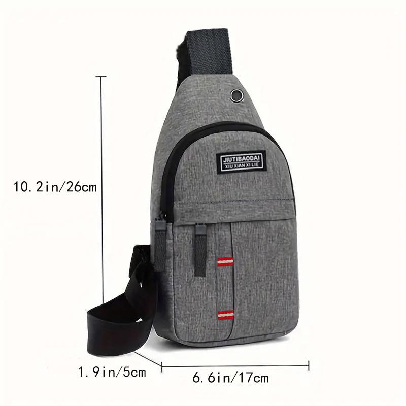 Neutral Style Men's Functial Chest Bag, Suitable for Business Trips. Simple Design, Made of Nyl Material, with a Crossbody Strap