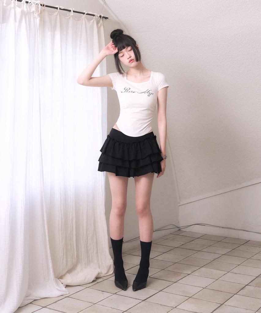 Leijeumiya Slim Crop T-Shirt [White]