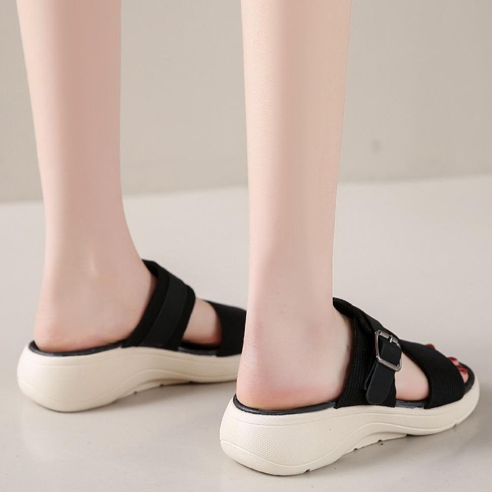 Platform Slippers Large Size Thick Soled Slippers Women's Summer Outdoor New Versatile Lightweight Women's Sandals Mesh Slippers
