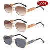 Protective Glasses 3pcs Fashion Metal Frame Square Sunglasses Gradient Design Sun Glasses Female Outdoor Casual Eyewear UV400