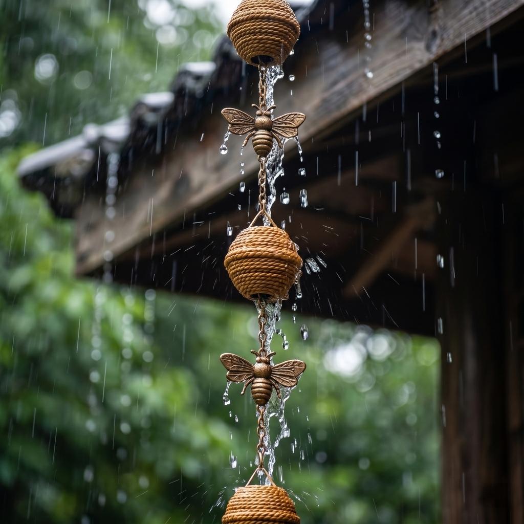 Rain Chain Decorative Outdoor Water Guide Chain for Roof Gutters Patio Garden Drainage System Hanging Ornament