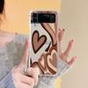 Love Heart Pattern Luxury Case For Samsung Galaxy Z Flip 3 4 5g Funda Z Flip3 Clear Pc Hard Shockproof Back Phone Coque Shell