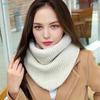 Women's Korean Style Knitted Neck Gaiter - Solid Color Thickened Warm Pullover Neck Warmer,Winter Windproof Scarf