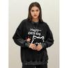 Happy Every Day Cartoon Bear Print Women Washed Sweatshirt Cotton Sportswear O-Neck Autumn Pullovers Loose Clothes