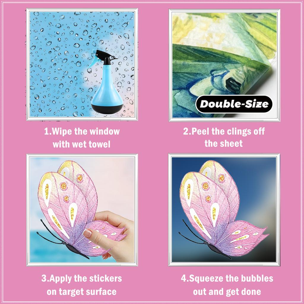 Static Cling Stickers Butterfly Flower Design for Window Bedroom Living Room Spring 2026 New Collection Wholesale