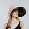 Summer Hollow Out Sun Hats For Women Fashion Empty Ponytail Hat Outdoor UV Protection Bucket Hat Female Wide Brim Beach Caps