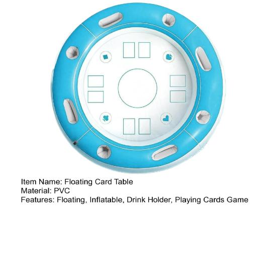 40 Inch Round Floating Card Table for Pool Inflatable Pool Game Table with Fruit Drink Holder Floating Card Game Tray for Summer