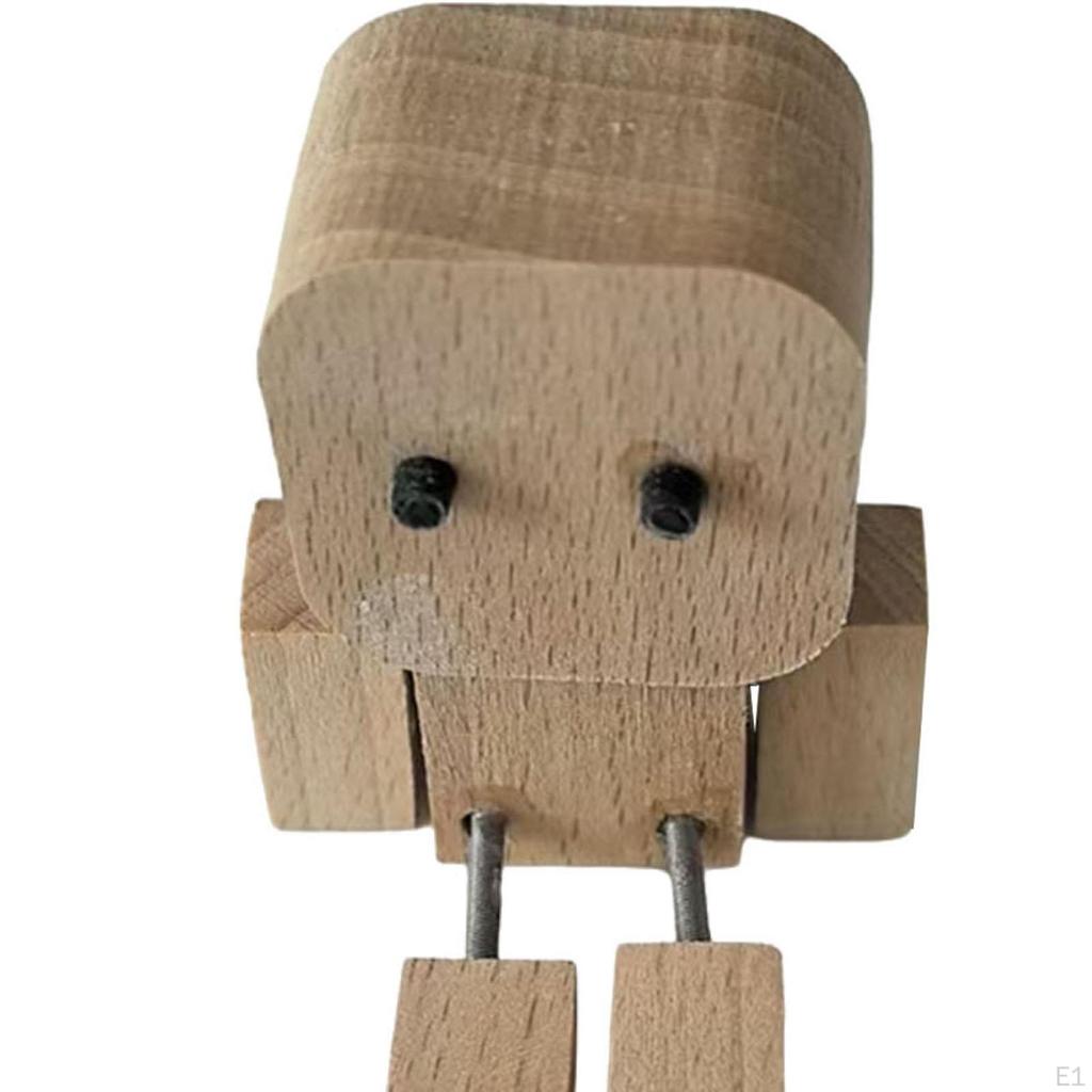 Třesoucí se nohy Dřevěná figurka muže Dekorace na palubní desku auta Kreativní kompaktní auto doplňky pro