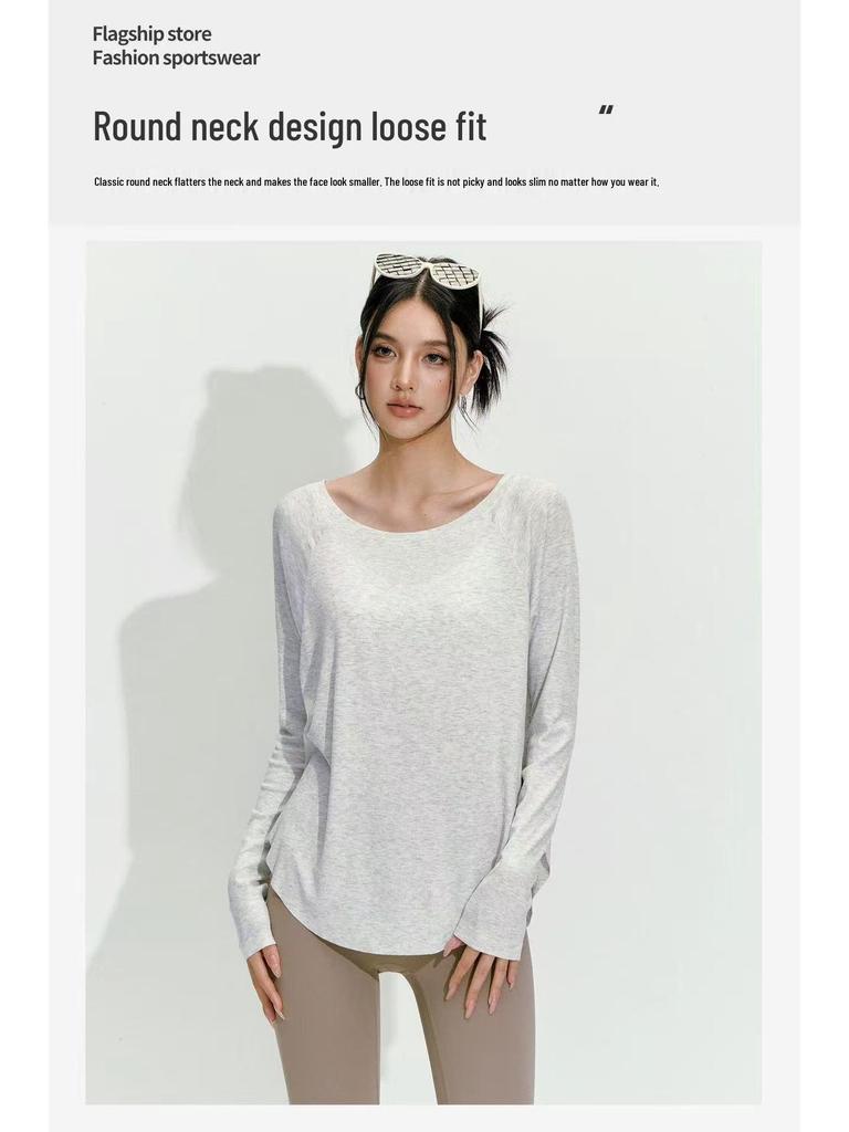 Women's Long Sleeve Ribbed Yoga Top - Autumn/Winter Collection, Slim Fit, Nude Feeling, Perfect for Pilates & Outdoor Sportswear