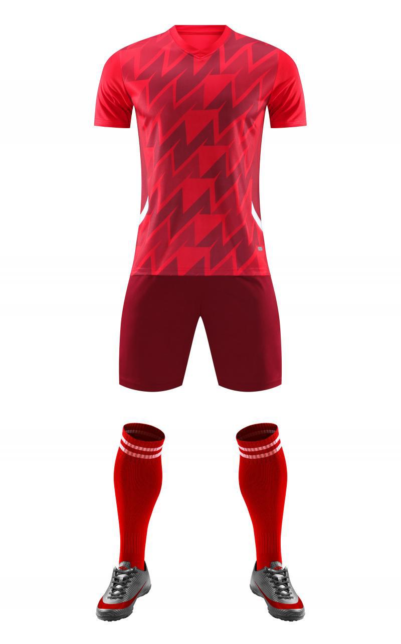 Short Sleeve Football Uniform Set Competition Training Team Uniform Adult Football Jersey Men S And Women S Suit Quick Dry Breathable 8022 3XS красный