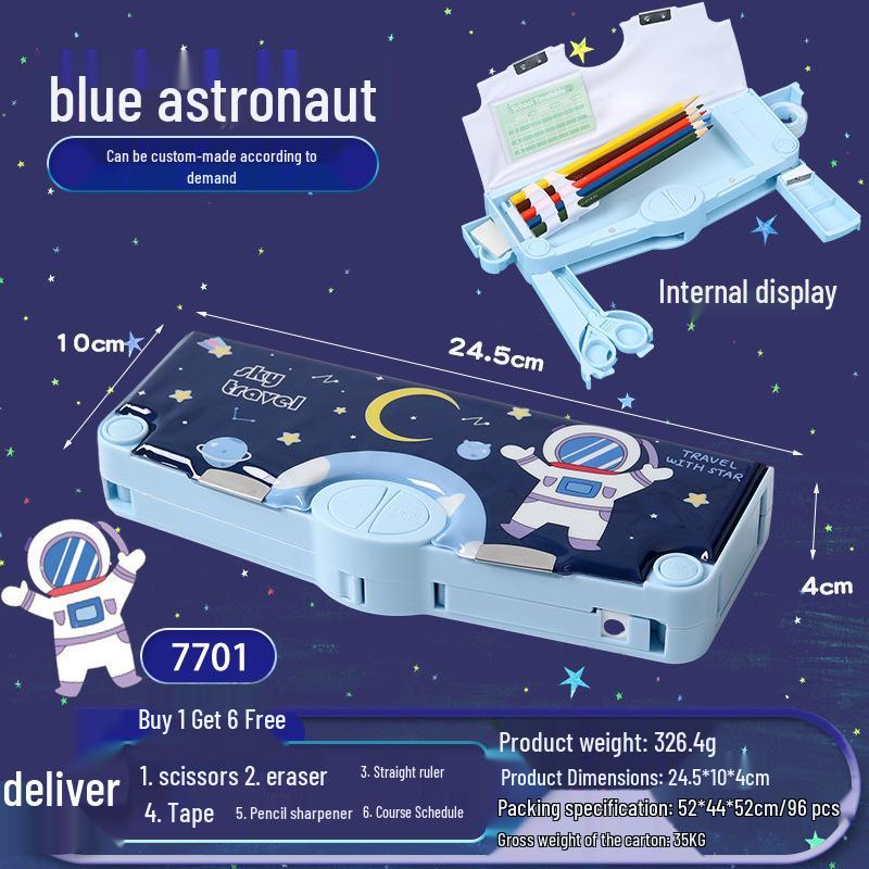 Creative Cartoon Multifunctional Pencil Case for Primary School Students - Large Capacity and High Appeal