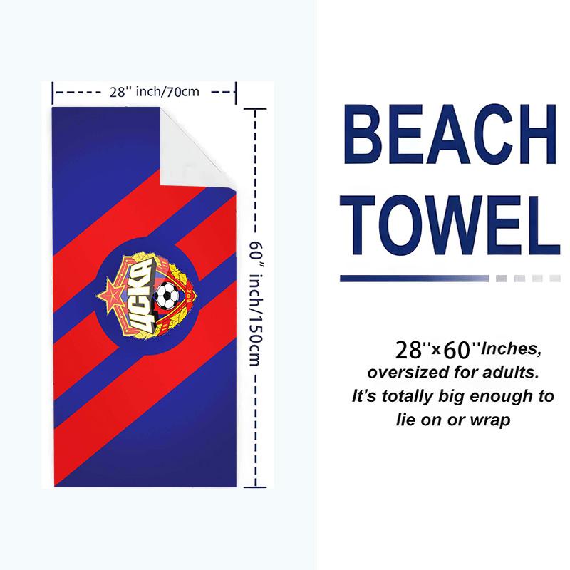 PFC CSKA Moscow Logo Print Beach Towel, Large Soft Quick Dry Towel for Beach Camping Swimming
