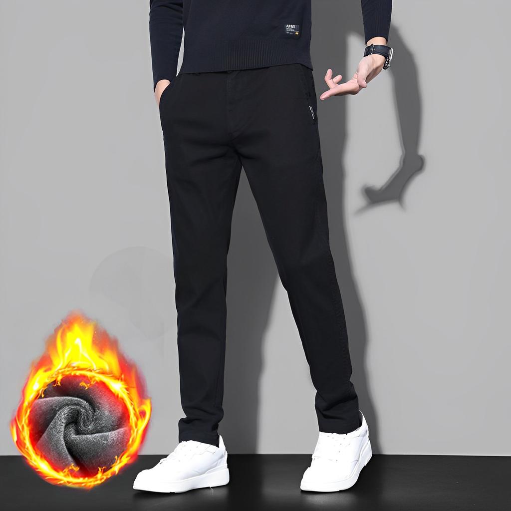 Spring and Autumn Men's Large Size Plus Velvet Thickened Business Casual Pants