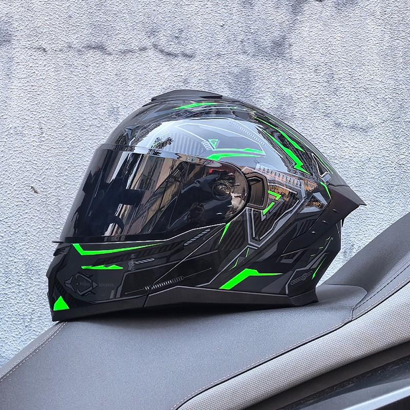 DOT ECE Certified Full Face Motorcycle Helmet Men Women Flip-Up Design ABS Shell All Season Use