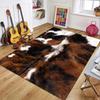 Faux Cowhide Pattern Area Rug Natural Texture Home Decor Living Room Bedroom Floor Carpet Retro Rustic Style Multiple Designs