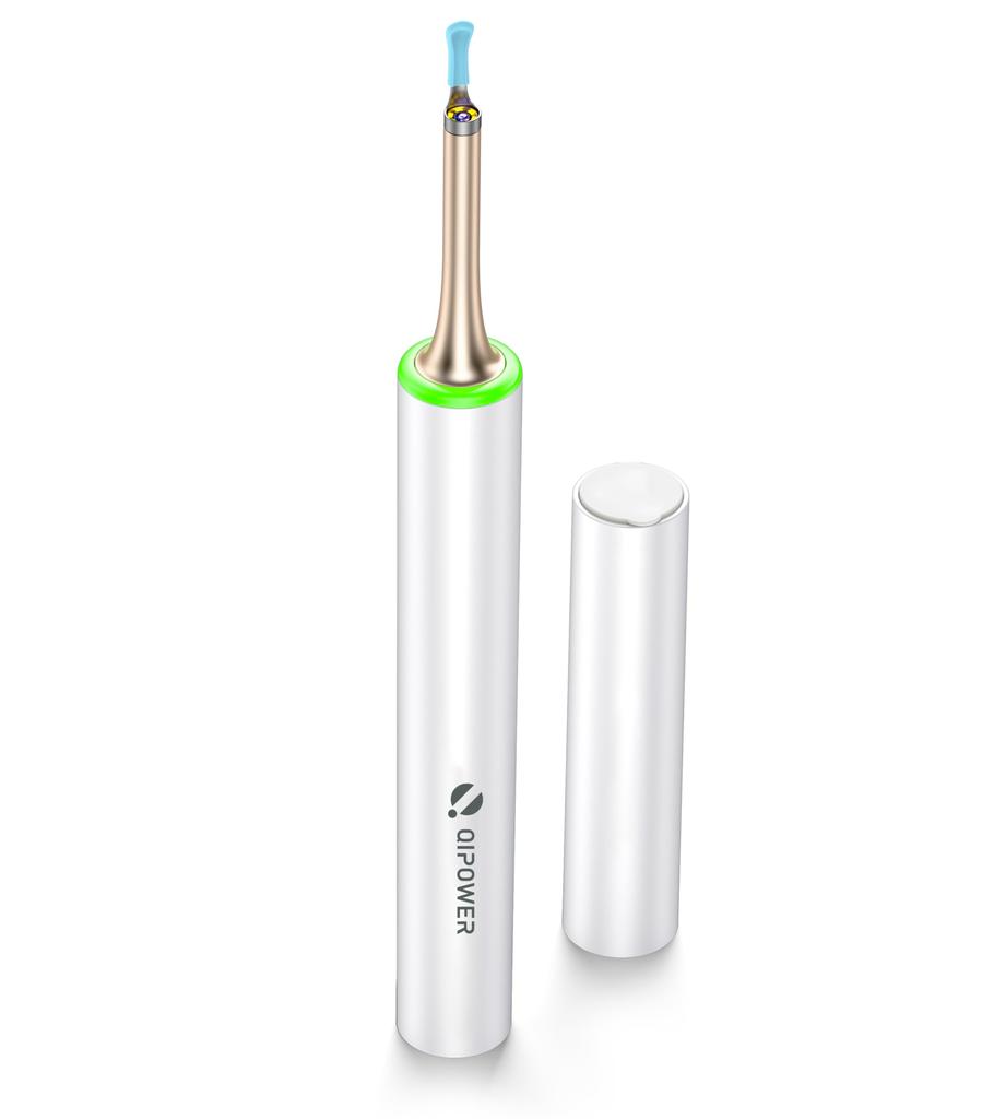 Qipower Akıllı Kulak Temizleyici Beyaz Dakikalar Sürekli Labirentis QE-15 [IP67 Lens/5 Megapiksel/85 Çalışma/6 Eksenli Jiroskop] IOT-QP-15-WH