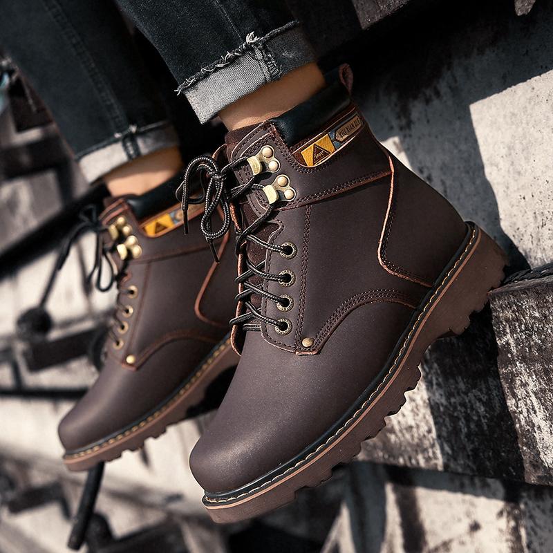 Men Genuine Leather Winter Ankle Women Tactical Trekking Snow Yellow Designer Tactical Boots Outdoor for Men Work Shoes Sneakers