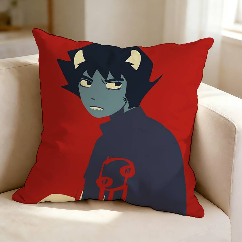 HHomestuck Cool KKarkat Vantas Pillow Case Square DoubleSided Sofa Cushion Cover Bedroom Bedside Pillow