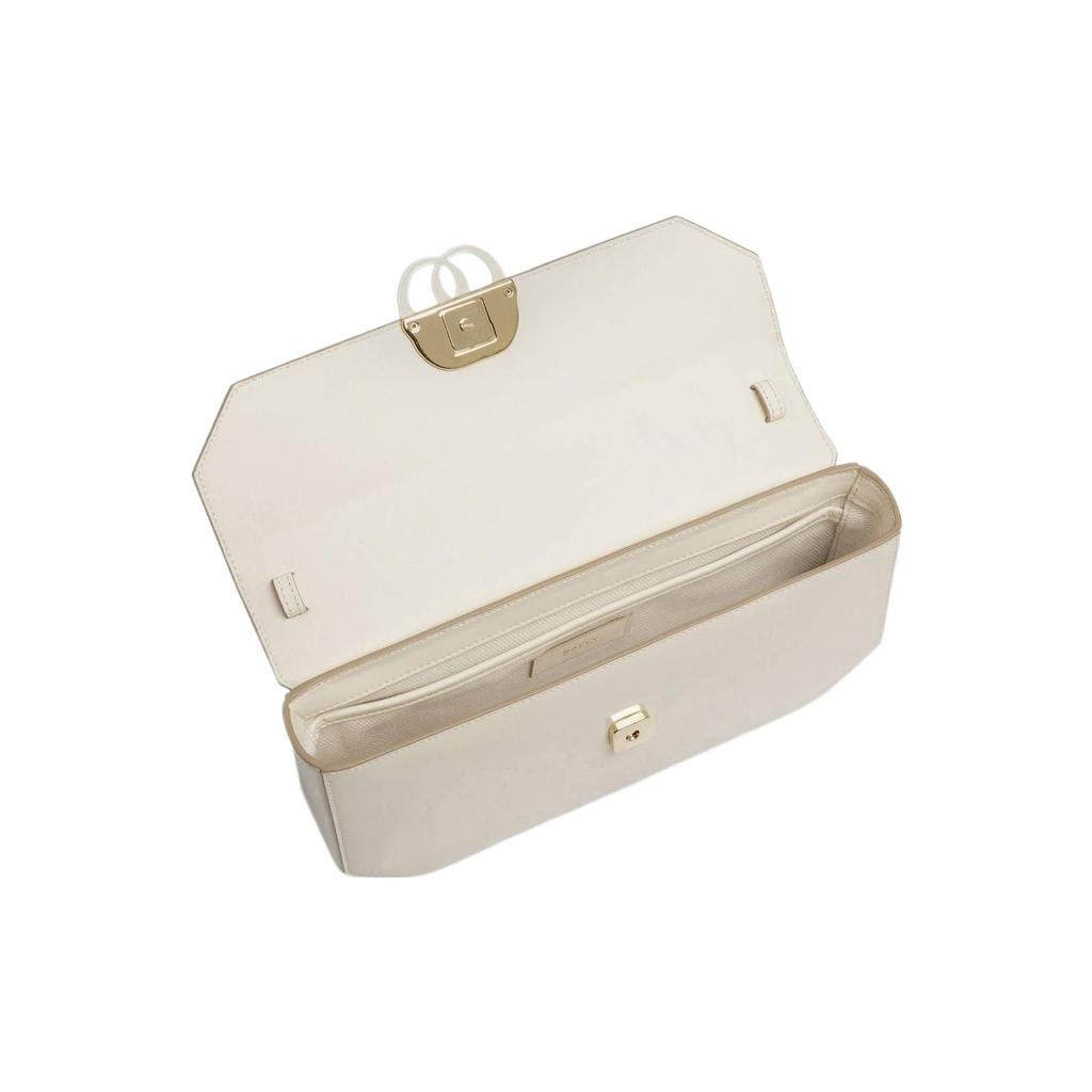 BALLY Patent Leather, Cow Leather Baguette Bag, Handbag, Shoulder Bag Women's White 6304716