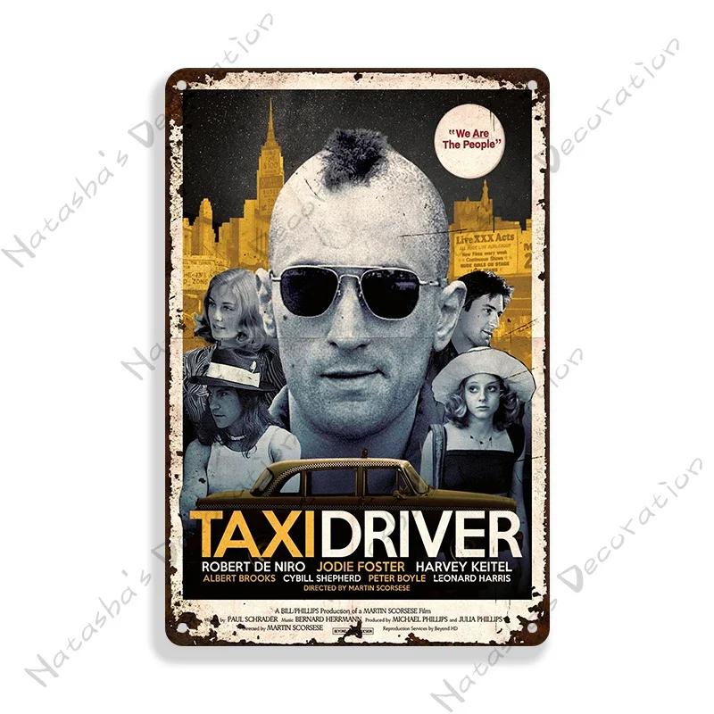 Taxi Driver Klassiker Film Metallschild Retro Metall Blechschild Vintage Poster Bar Garage Metallschilder Industrielle Deko Wandplatte