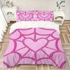 3pcs Heart Web Bedding Set, Breathable and Soft, Suitable for All Seasons, Ideal for Home Use, Suitable for Bedroom Decor 21177