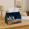 1pc Tissue Box Holder Watercolor - Multifunctional Napkin Dispenser for Home Party Car Decor - Decorative Tissue Paper Organizer Living Room Bedside T