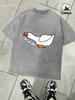 Goose Charge Forward Printing Washed TShirt Man Summer ONeck Clothing Soft Cotton Short Sleeve Unisex Casual Loose Tee