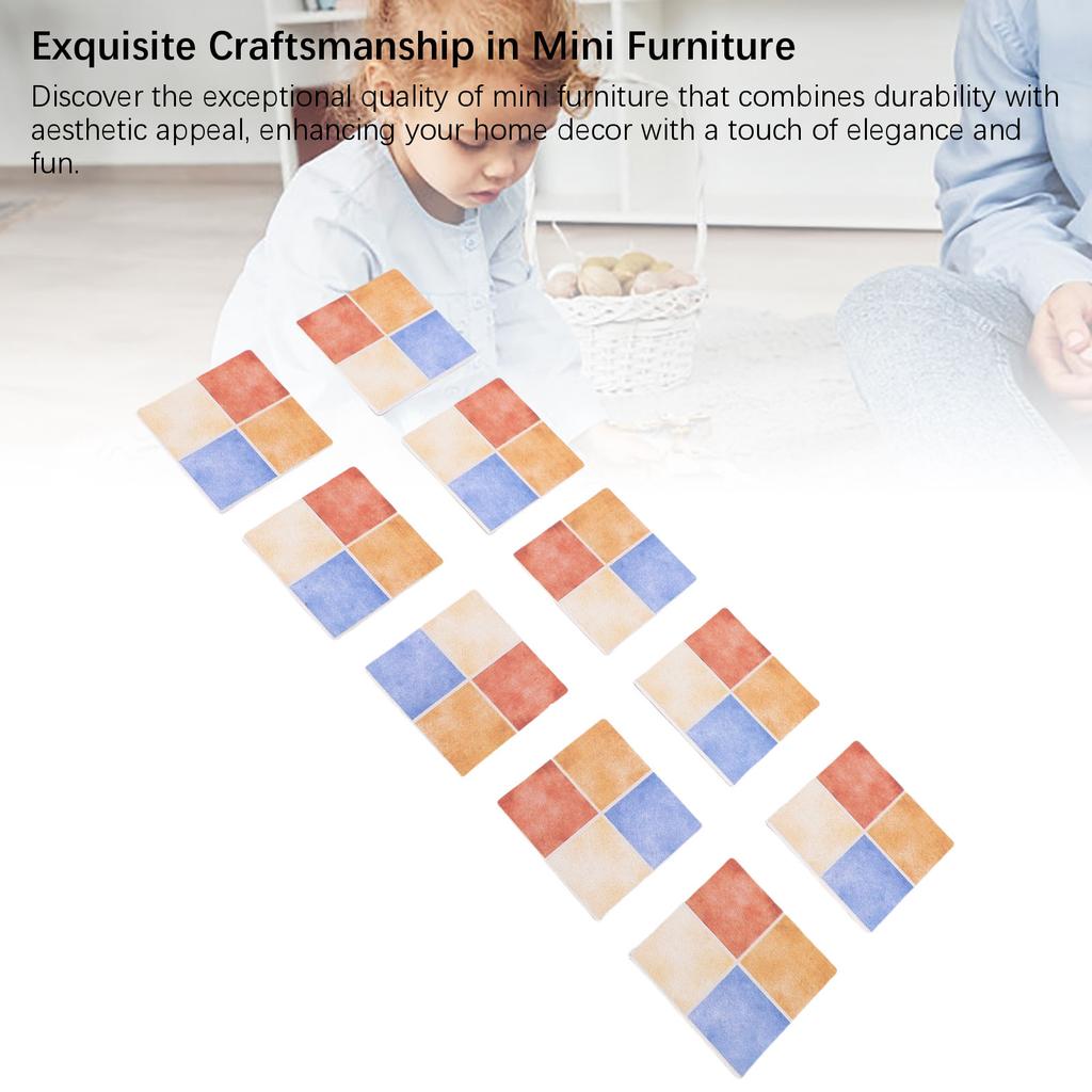 1:12 Dollhouse Flooring Wooden Colorful Decorative Miniature Doll House Floor Tiles 30 Pieces