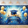 Black Gold Graduation Backdrop Graduate Cap Diploma Photography Background Graduation Party Celebration Photo Booth Banner Props