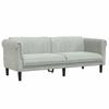 3 Piece Sofa Set Light Grey Velvet