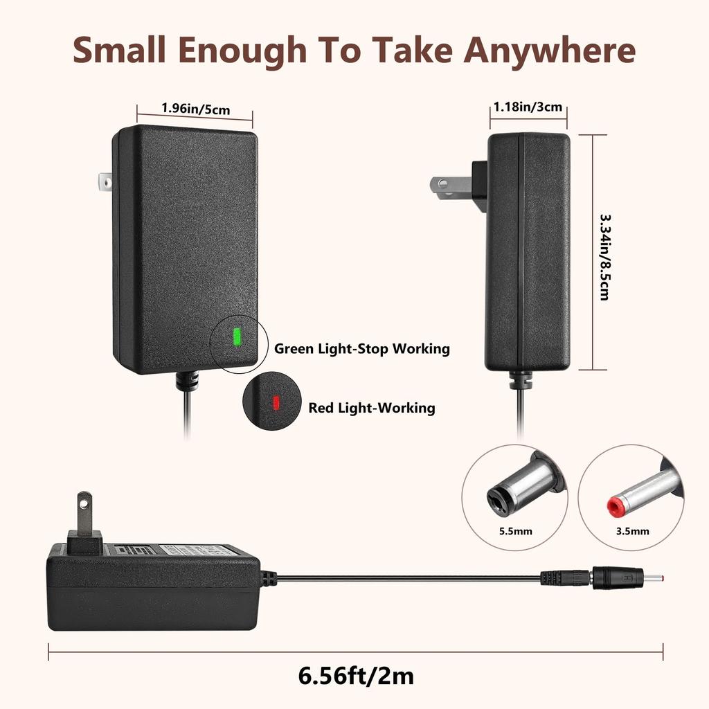 Cordon de chargement de remplacement 24V-25.2V 1A pour pistolets de massage Hypervolt, Hyperice, Toloco, Feeke, Booster Pro, Cotsoco et JUFIT. Compa