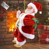 Kletternder Weihnachtsmann Weihnachtsspielzeug mit Musik Automatische Auf-Ab-Bewegung Weihnachtsbaumdekoration Hängeornament 1M Perlenkette