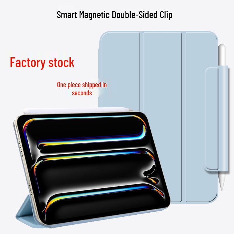 2025 iPad Air M3 Magnetic Leather Case, Double-Sided Clip, 12.9" for Air 4/5/6, MINI 6/7, Pro 11/13 Screens