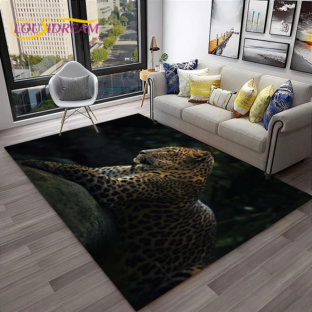 Beast Leopard Cheetah Cartoon Animal Carpet Rug for Home Living Room Bedroom Sofa Doormat Decor,kids Area Rug Non-slip Floor Mat