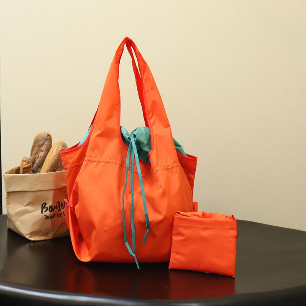 Nylon Drawstring Design Handbag Reusable Shopping Eco Bag Creative Foldable Shopping Bag  Shopping
