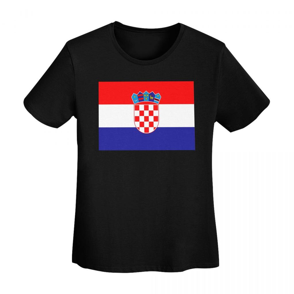 Croatia Football Flag TShirt Women Short Sleeve T Shirts Crew Neck Streetwear Cotton Summer Tees Streetwear