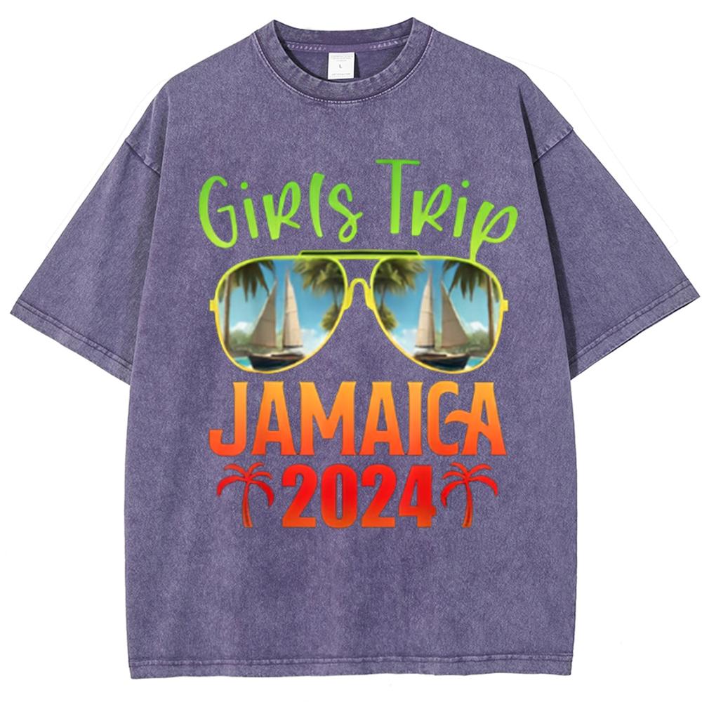 

Футболка женская из стираного денима с принтом природы и пейзажа, свободный хлопковый топ унисекс с коротким рукавом 3XL