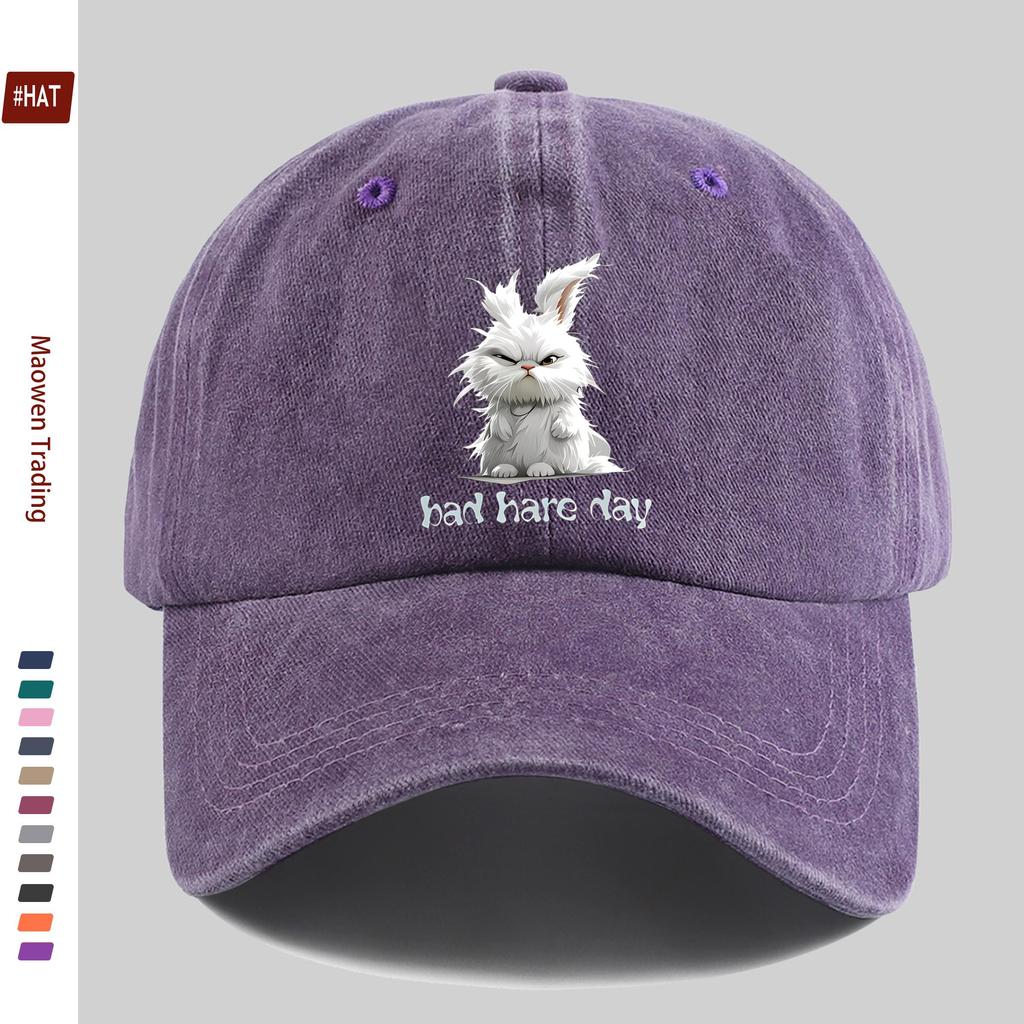 pc Cute Rabbit Print Baseball Cap Adorable Headwear Hat Comfortable and Lightweight Dad Hat Adjustable Snapback Strap Truck