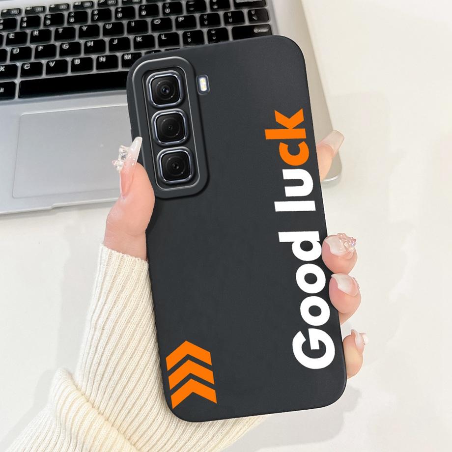 For Infinix Hot 50 50i 4G X6882 X6531 Case Liquid Silicone Soft TPU Back Cover Hot50 Hot50i Phone Funda Gothic Black Night Shell